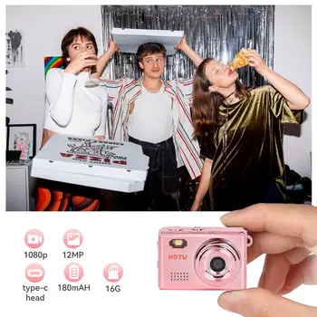 Mini Keychain Digital Camera 1080P HD ,Pocket-Size Camera Vlogging with Flash , Target retro digital camera, Concert, Travel 3