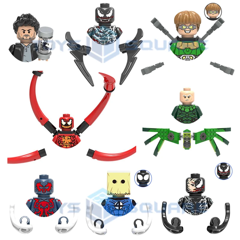 

The Eddie Brock Riot Carnage Spider Bombastic Bag Man Doctor Octopus Vulture Model Blocks MOC Bricks Set Gifts Toys X0231