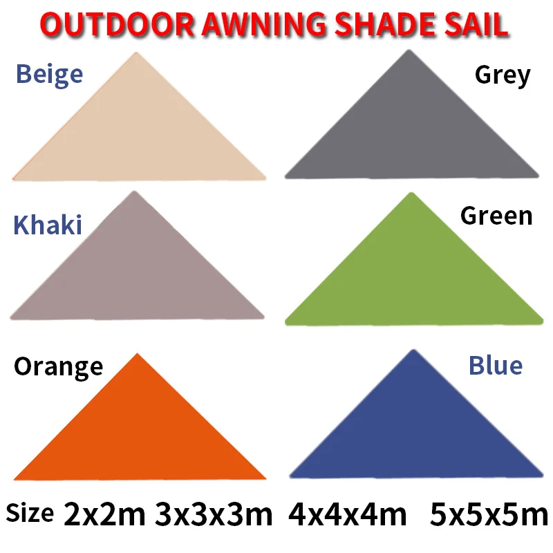 Waterproof Triangular Shade Sail Canopy Outdoor Garden Patio Swimming Pool Sun Shelter Sunscreen Anti-UV