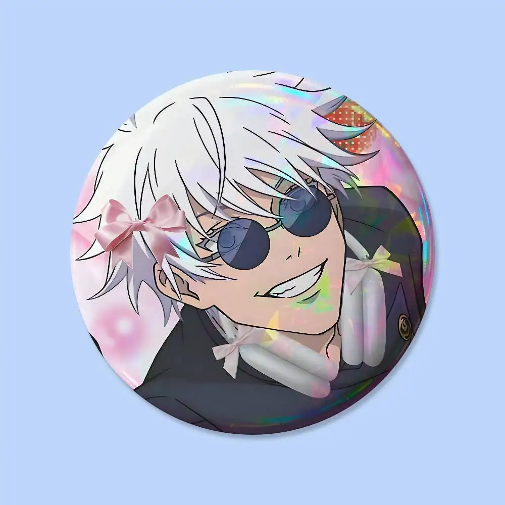 Cartoon G-Gojo Satoru Anstecker 25 32 44 58 75 mm Runde Cosplay-Pins Taschen-Deko Fans Sammlerstücke Freunde Geschenke Brosche Souvenir – Detail 36