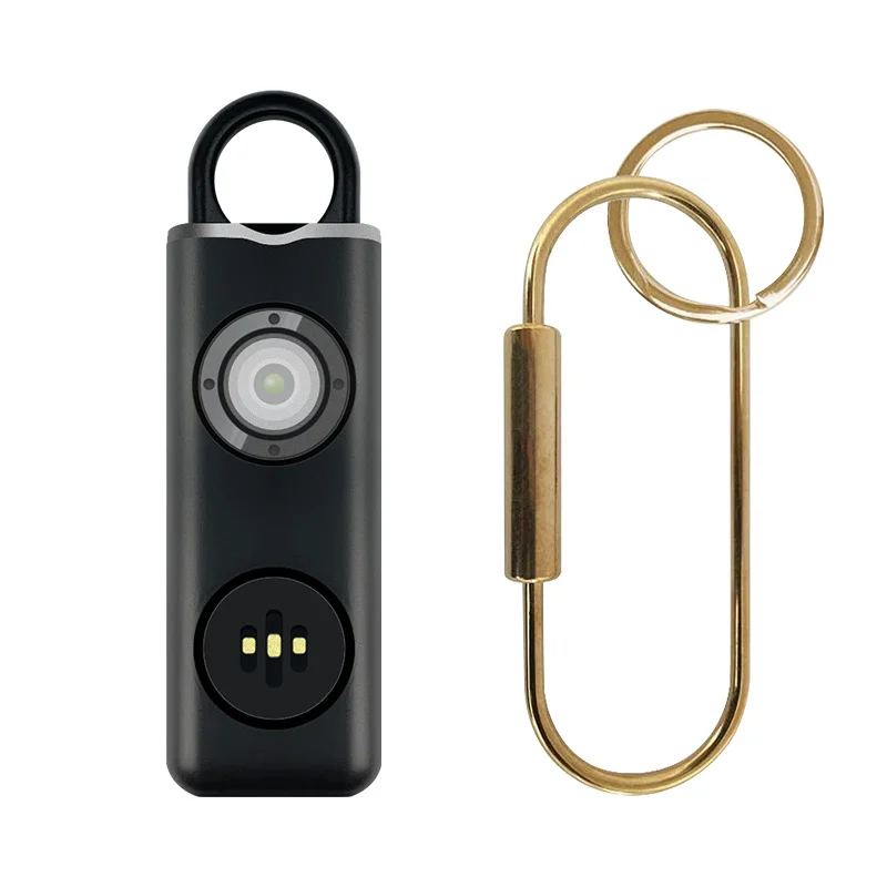 

Personal Defense Alarm With LED Light Rechargeable Self Defense Woman Safety Alarm Key Chain Emergency Anti-Attack