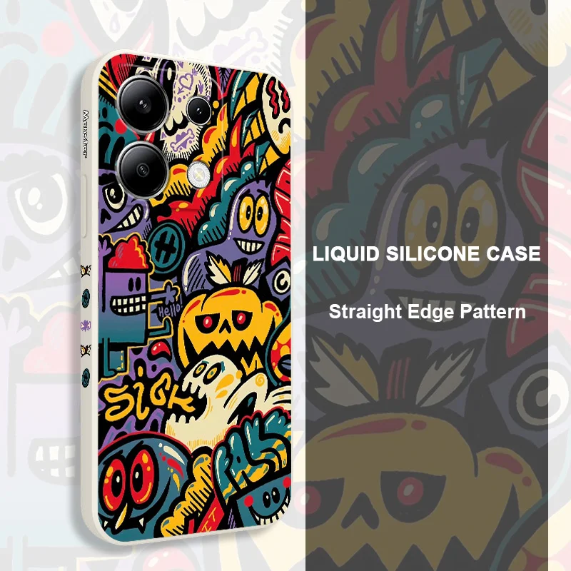 Liquid Silicone Pumpkin Monster Phone Case Cover