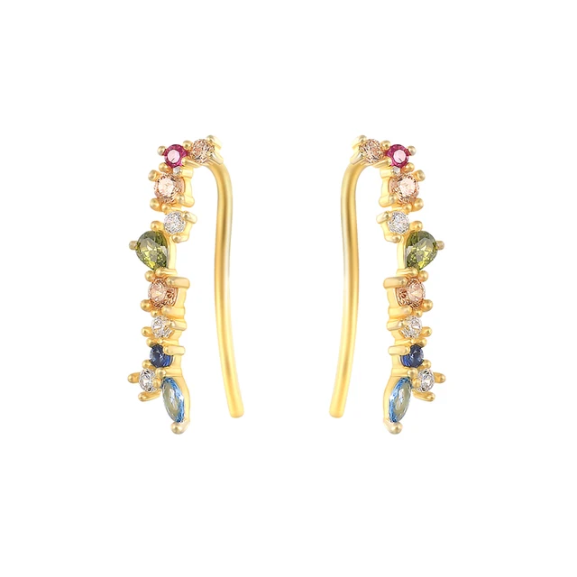Grimpeur d'oreilles en argent sterling 925 - Oreilles sur chenilles - Grimpeur d'oreilles de manchette d'oreille - Grimpeur d'oreille martelé - Boucles d'oreilles martelées pour femmes