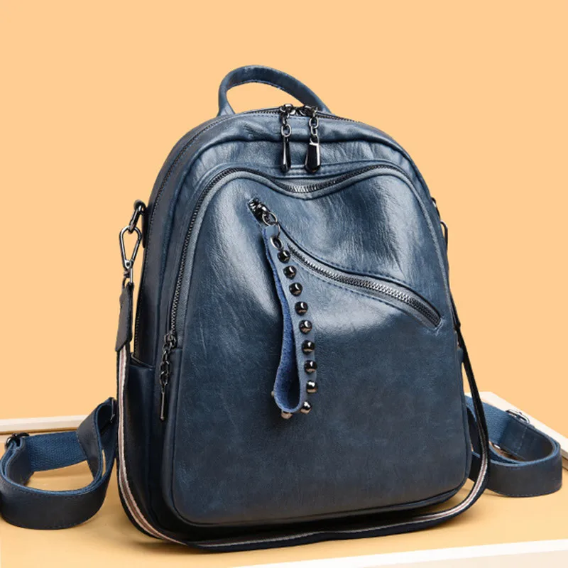 Fashion Leather Women's Backpacks High Quality Female Travel Backpack College Students School Bag Mochilas