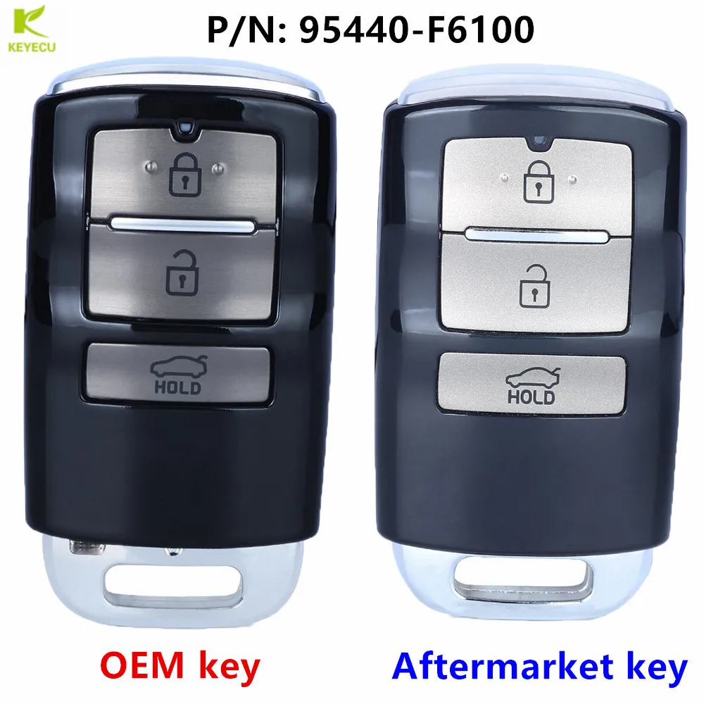 

KEYECU Aftermarket / OEM Smart Card Remote Key FOB 433.92MHz NCF2951X HITAG 3 47 Chip for Kia Cadenza 2016-2019 P/N: 95440-F6100