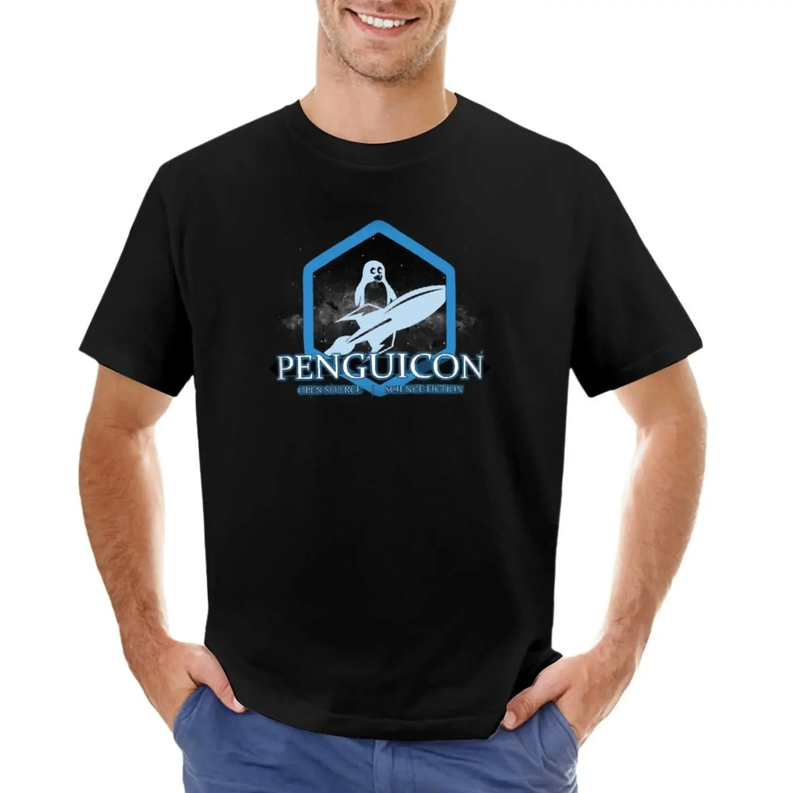 

Ltd Edition Blue Penguicon Galaxy T-shirt summer tops plus sizes Blouse shirts graphic tees mens clothing