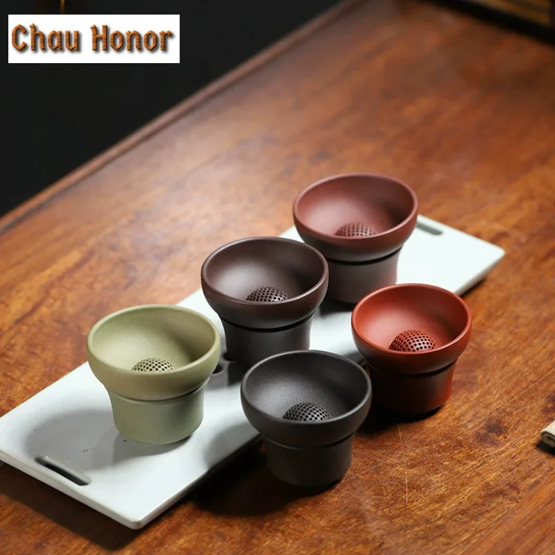 Handmade Yixing Purple Clay Tea Separator Infusor Creative Tea Strainer Dispenser Tea Soaking Tea Filter Tea Items Supplies Gift