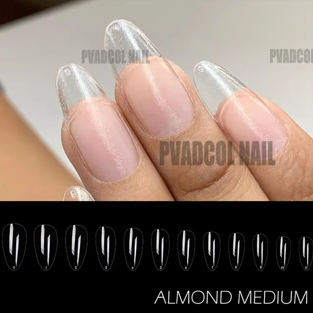 240pcs Gelly Tips Soft Gel Nail Extension Tips Full Cover Pre-shaped Sculpted Long Coffin Stiletto False Tip Quick Building Mold Medium Almond