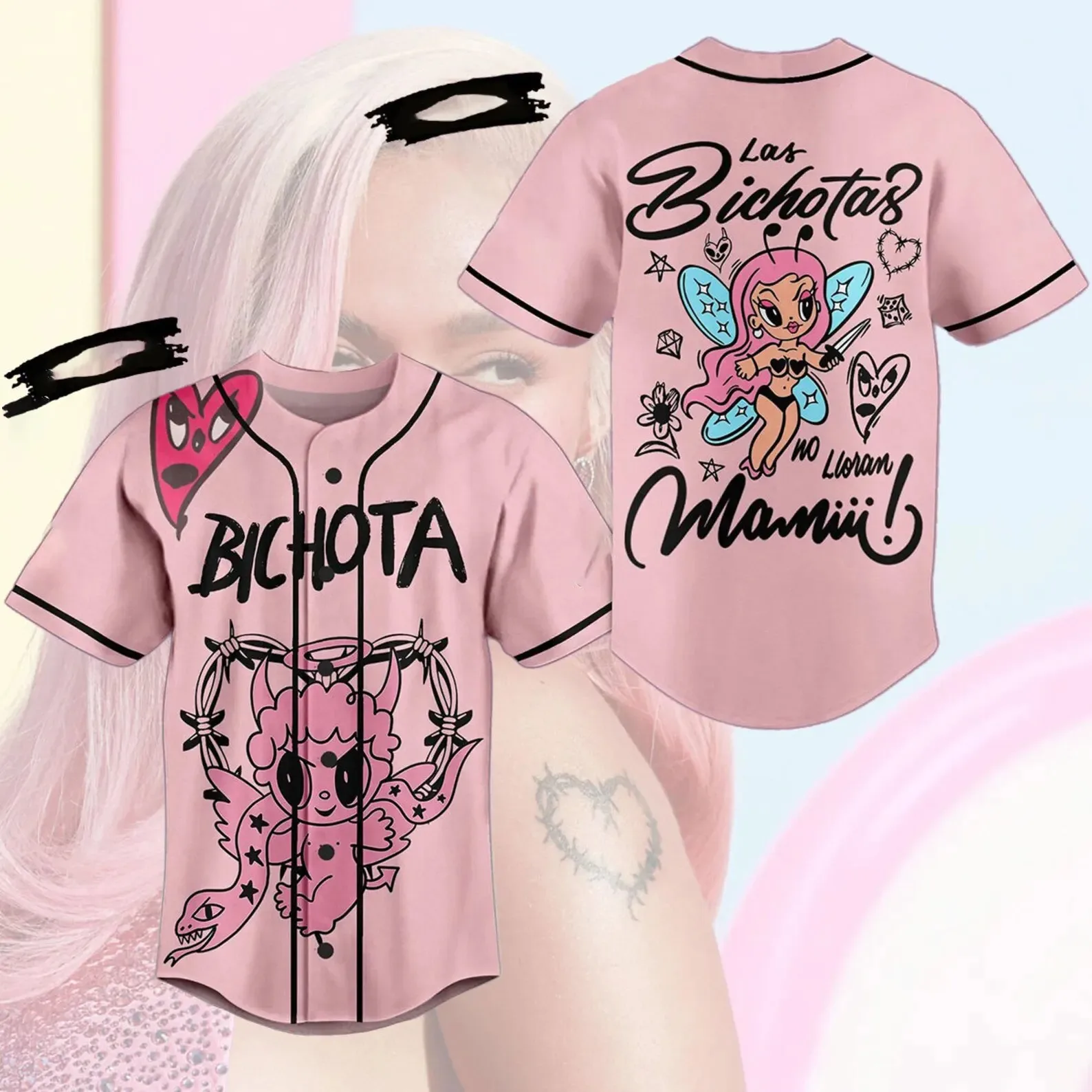 Karol g-baseball t-shirt para homens e mulheres, manga curta, casual, uso diário, 3d, rosa 2024