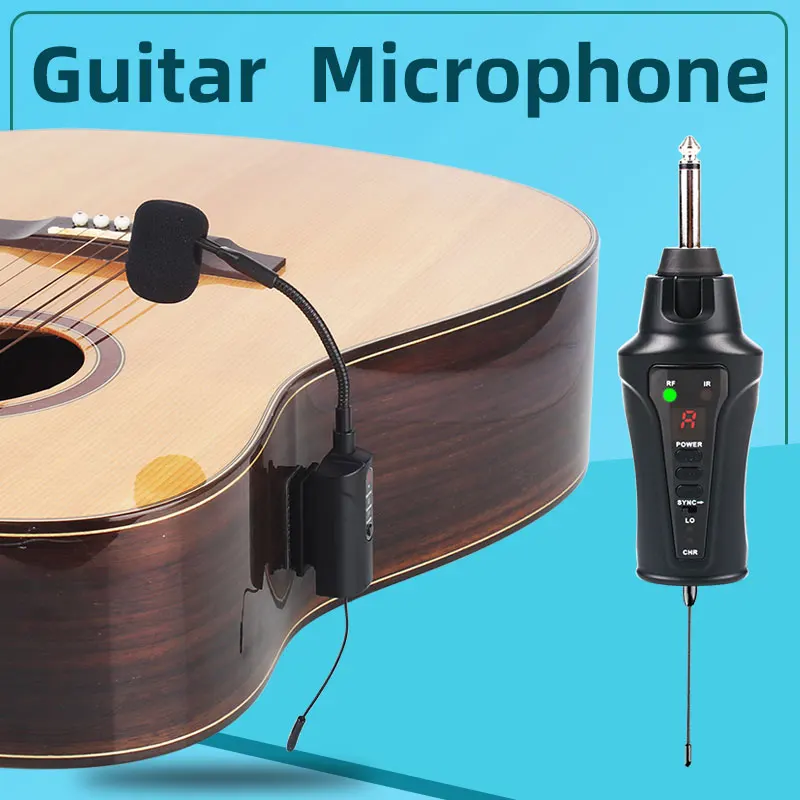 At5GuitarMicrophoneWirelessUHFMicInstrumentCondenserPickUp