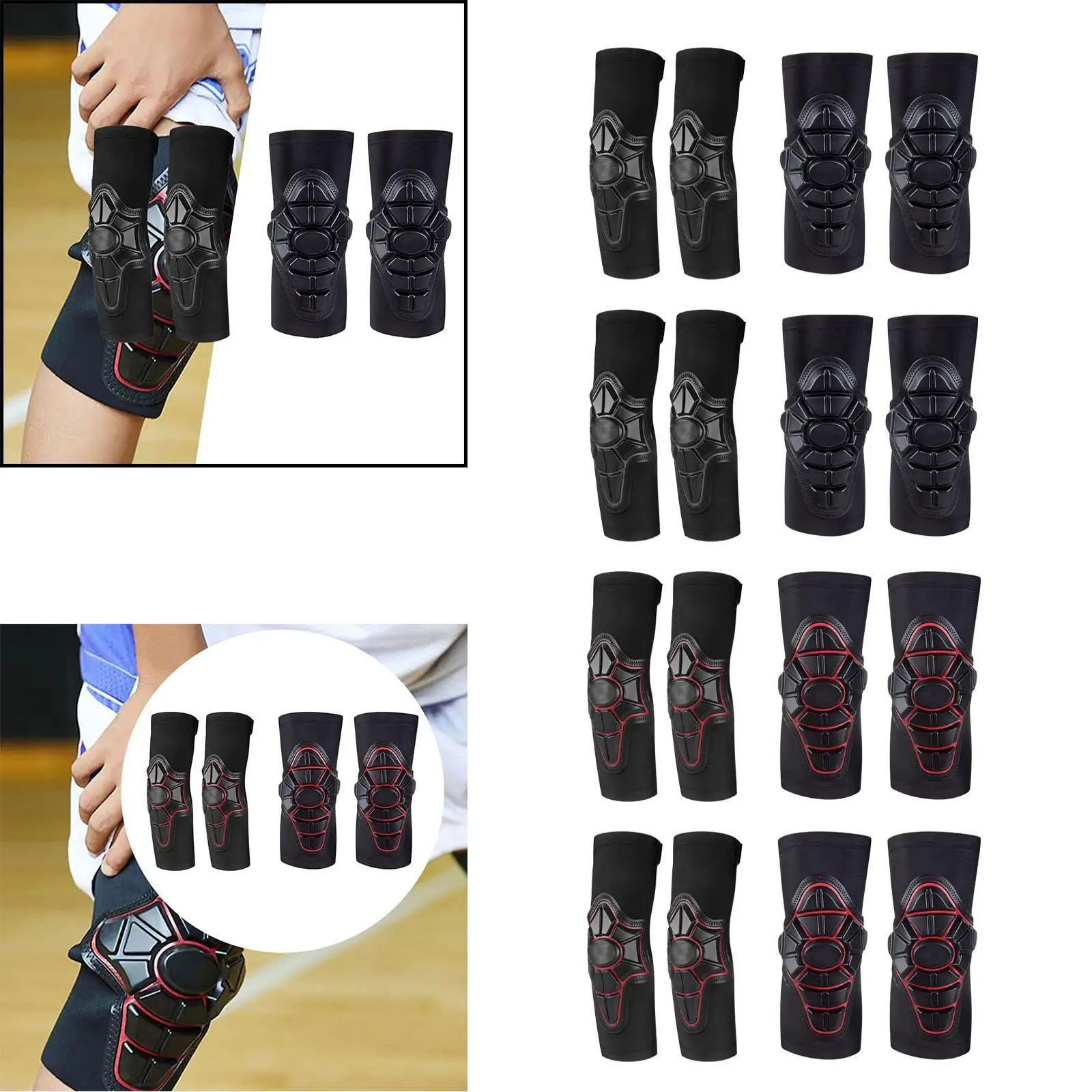 Kids Knee Pad Elbow Pads Comfortable Protector Shock Absorbing Sleeve Pads Guards for Child Girls Boys Teens Skateboard Baseball