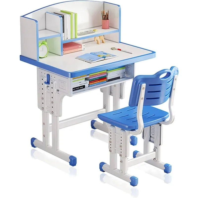 

WGLAWL Kids' Table Chair Sets, Kids' Desks Chair, Height Adjustable Ergonomic Children Study Desk Table Computer Workstation