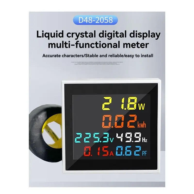 ABLU-AC 50-300V 디지털 전압계 전류계 100A 전력계 주파수계 전압 모니터 전류 계수 전압 암페어 KWH