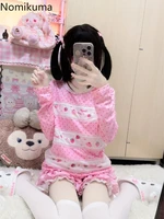 Y2k Tops Sweet Strawberry Long Sleeved Tshirts Women Clothing Polka Dot Fashion Cute Tees 2025 Ropa Mujer Fashion Crop T Shirt