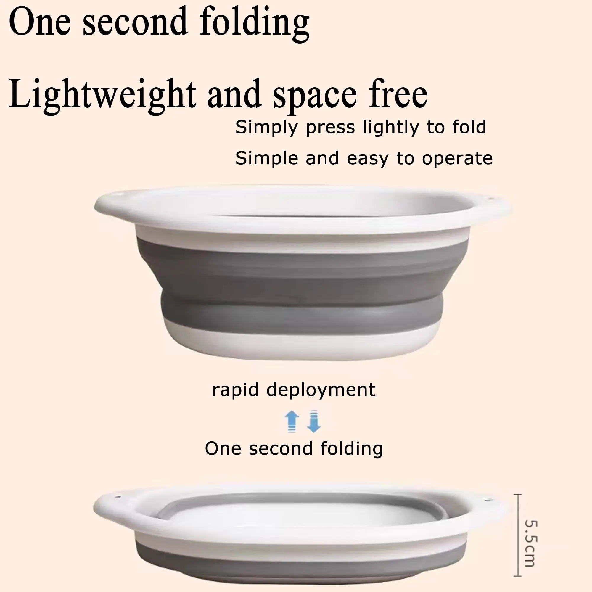 Multi-Purpose Folding Washbasin Square Silicone Large Capacity Easy To Carry For Home Use In Student Dormitories