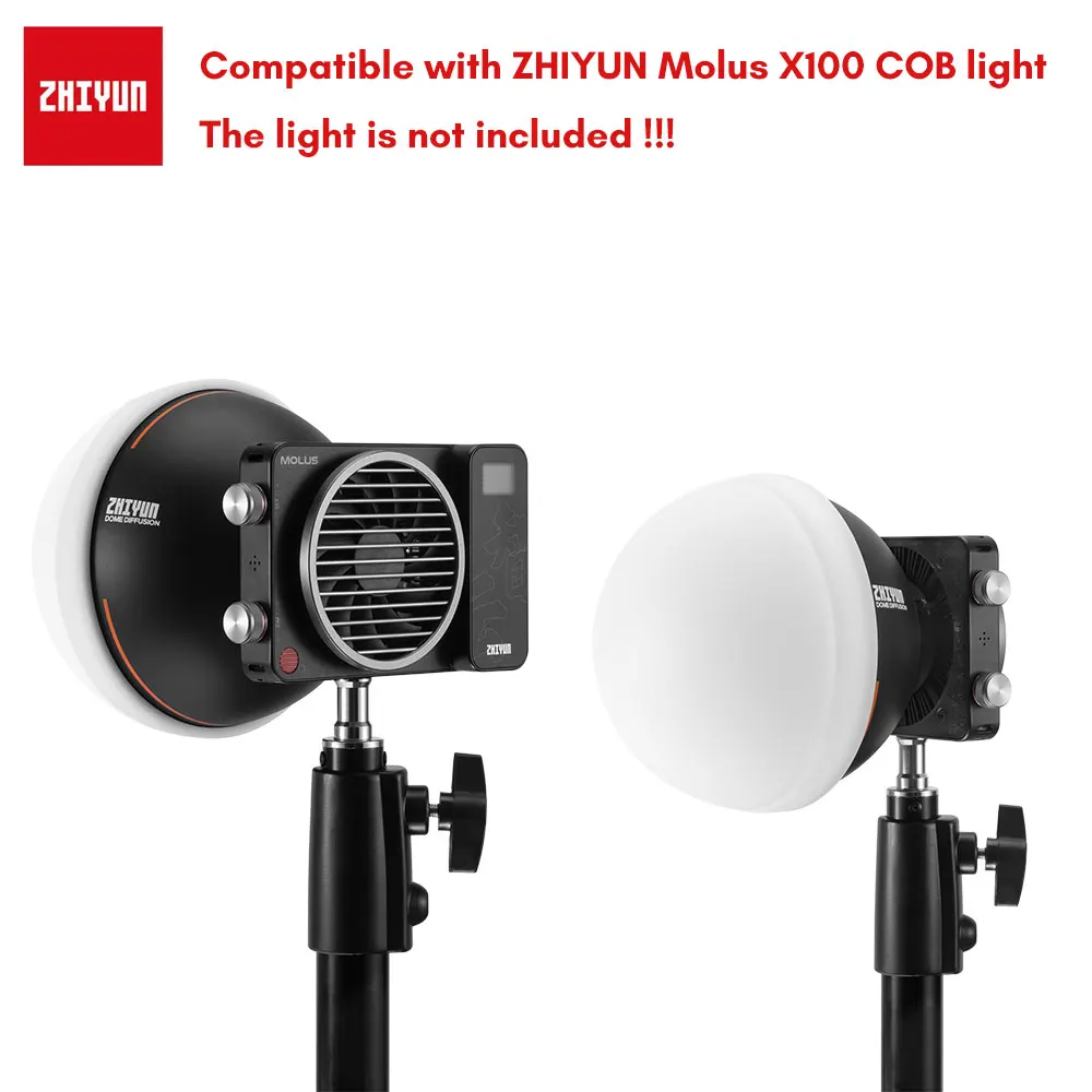 ZHIYUN MOLUS X100 LEDビデオライト+ドームディフューザー Zhiyun Official Diffusion Dome | Zhiyun Molus X100