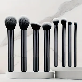 Set di pennelli per trucco da 8 pezzi: setole sintetiche morbide come la seta per fondotinta, fard, ombretti, kit cosmetici facili da pulire