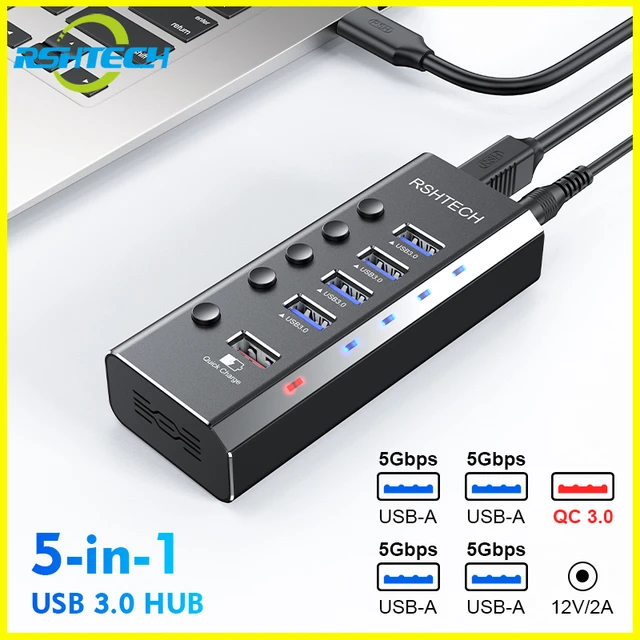 2023 New 5 Port HUB USB 3.0 High Speed Charger Controller Splitter  Expansion for PS4 - AliExpress