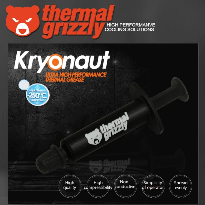 Thermal Grizzly Kryonaut 1g Thermal Paste for Cooling CPU GPU Processors Graphics Cards Heatsinks thermal conductive paste thermal paste