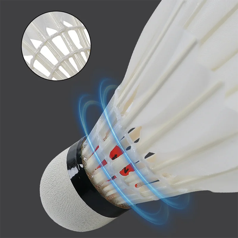 Originale Badminton-Federbälle der Klasse B mit Entenfedern, 12 Stück, strapazierfähig, Geschwindigkeit 77/76, für Indoor- und Outdoor-Training_voghion.com