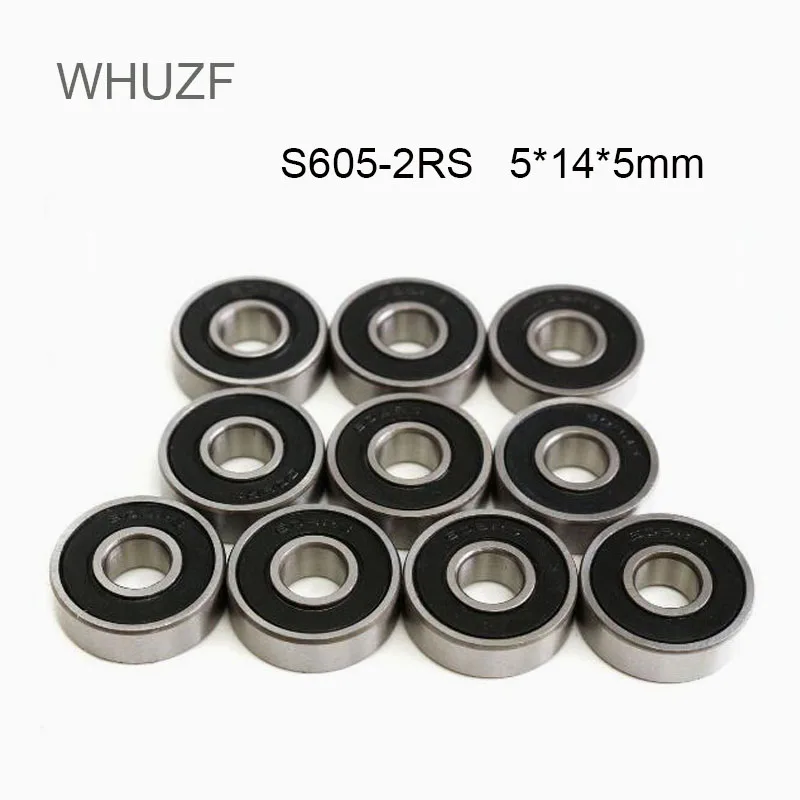 

WHUZF 10/20/50pcs S605-2RS 605RS 5x14x5mm ABEC-5 605 2RS RS Stainless Steel Deep Groove Ball Bearing Shielded S605-2RS 5*14*5mm