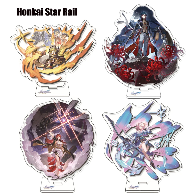 Honkai Star Rail KeyChain Men Acrylic Standing Key Chain Women Bronya Plate Desk Decor Seele Vollerei Collection Ornament Doll