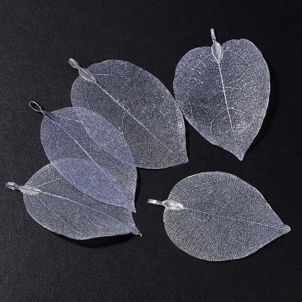 Mode Natürliche Echt Blatt Metall Anhänger Muticolor Feine Blätter Charms Für Hochzeit Schmuck Machen Ohrringe Halskette DIY 5 stücke – Detail 17