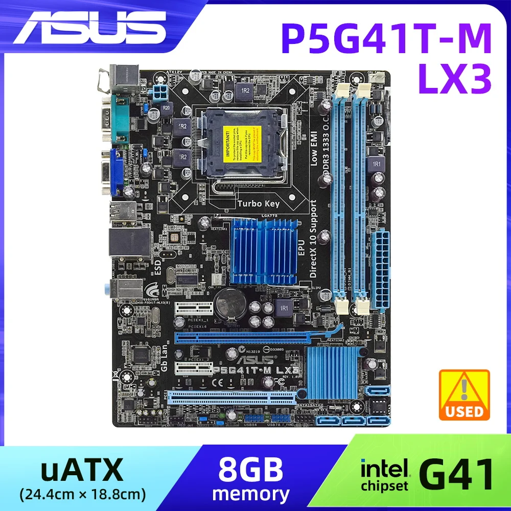 Bundle kit CM/CPU/RAM : Asus P5G41T-MLX3/intel E7500+Vent/4Go - Envoi gratuit MR