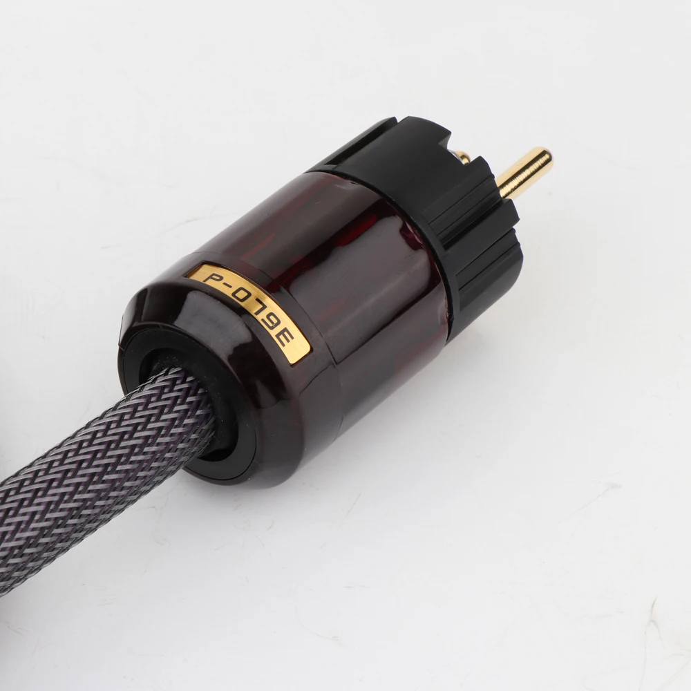 HIFI EU/US Schuko Stromkabel 6N OFC Kupfer HIFI Stromkabel mit P029/P079 IEC C15 Netzstecker für Power AMP Filter CD – Detail 9