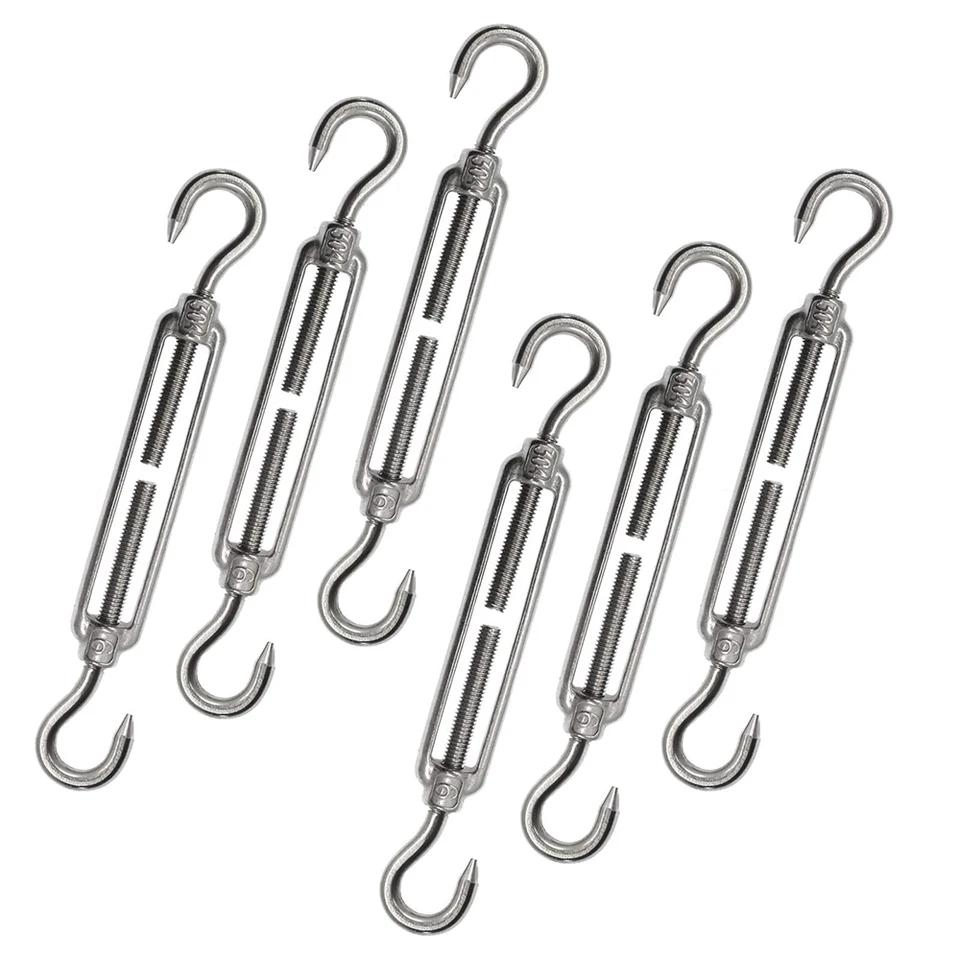 Pack De 12 Tensores M8 De Acero Inoxidable 304 – Ajustables De 192 A 284 Mm Para Toldos, Vallas Y Tendederos