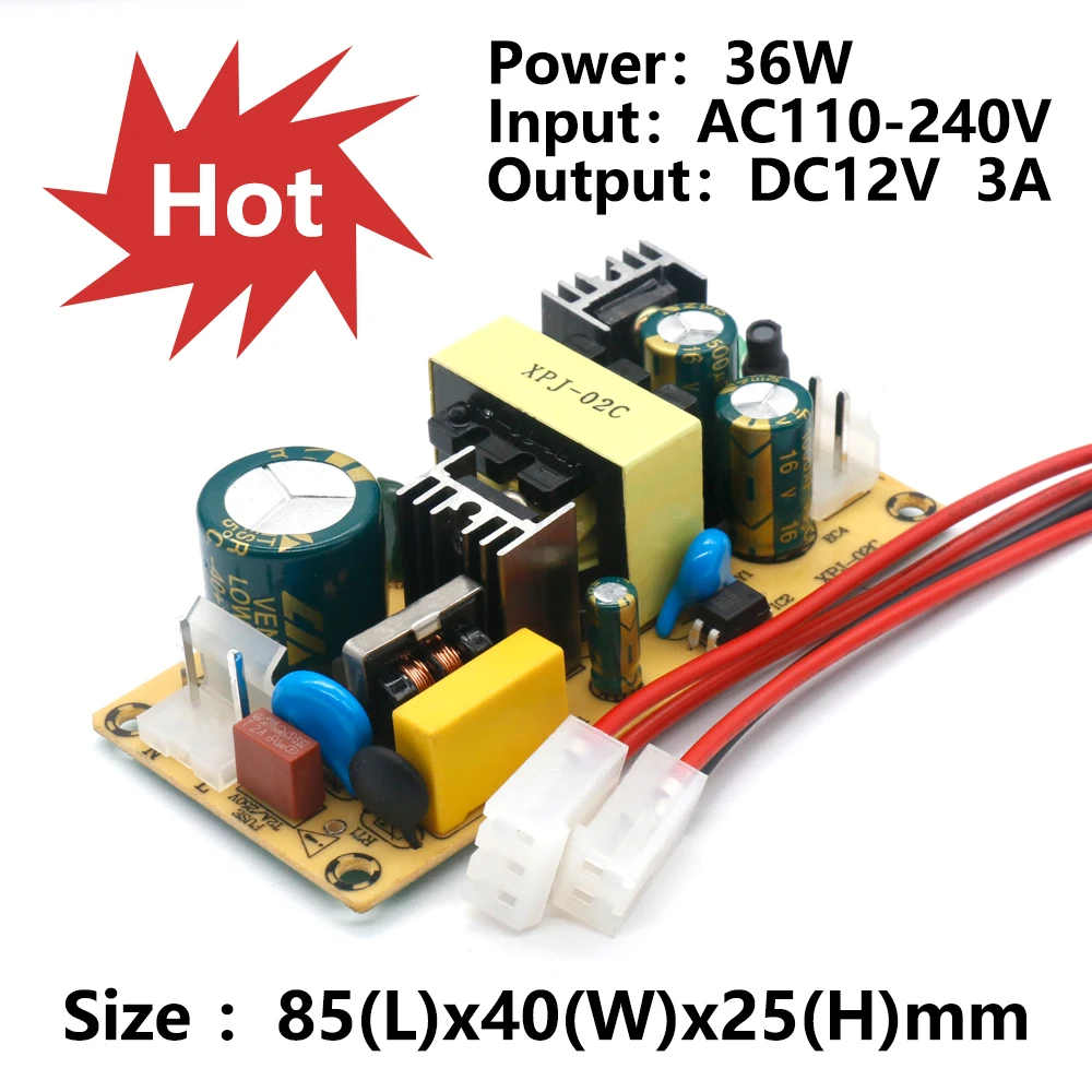 12V 3A 36W  110-240V