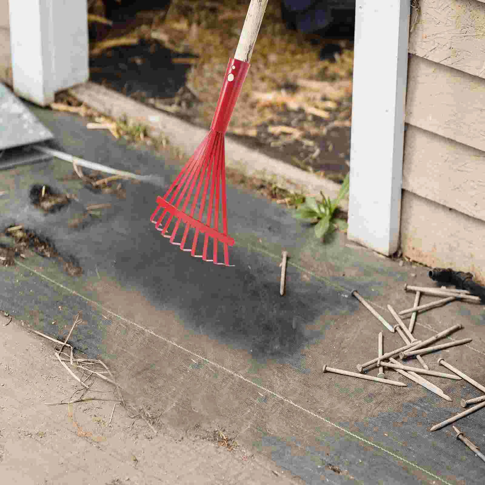 Nine Tooth Rake Garden Tools No Handle Farm Implement Loosening Soil Rake Gardening Tool Weeding Hand Tool Garden
