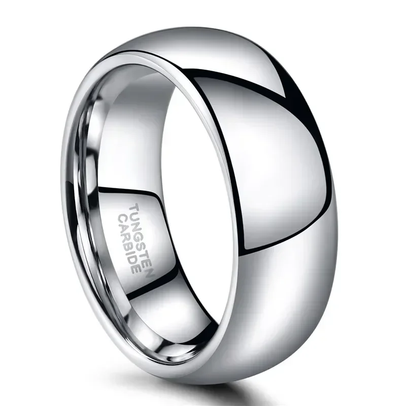 2mm-8mm Ring Pure Silver Color Tungsten Ring Couple Engagement Wedding Band Men Women wedding rings silver ring womens ring couple rings finger rings jewelry rings ring jewelry