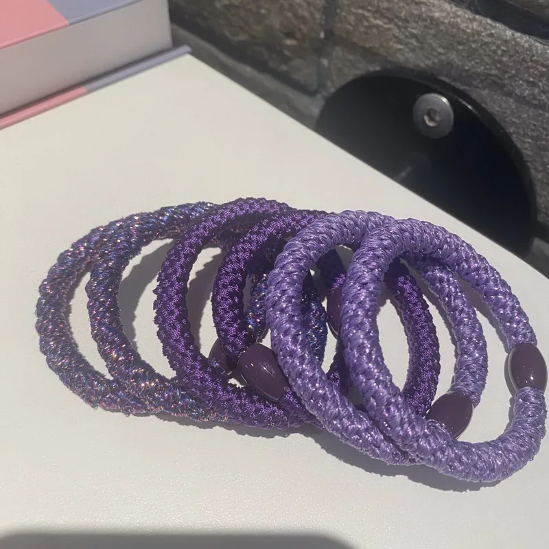 6 teile/satz Mode Knekki Haar Gummibänder Für Frauen Elastische Haar Krawatte Mädchen Schwarz Haar Seil Ringe Scrunchies Für Haar zubehör – Detail 9