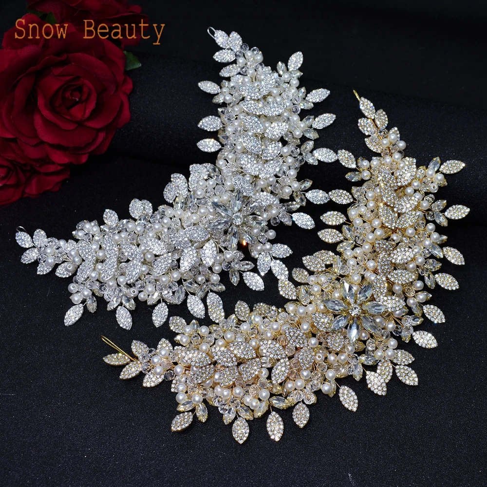 Wedding Crown Brides Hair Accessories Rhinestone Bridal Jewelry Earring Sets Crystal Bridal Headband Fashion Headpiece DZ065