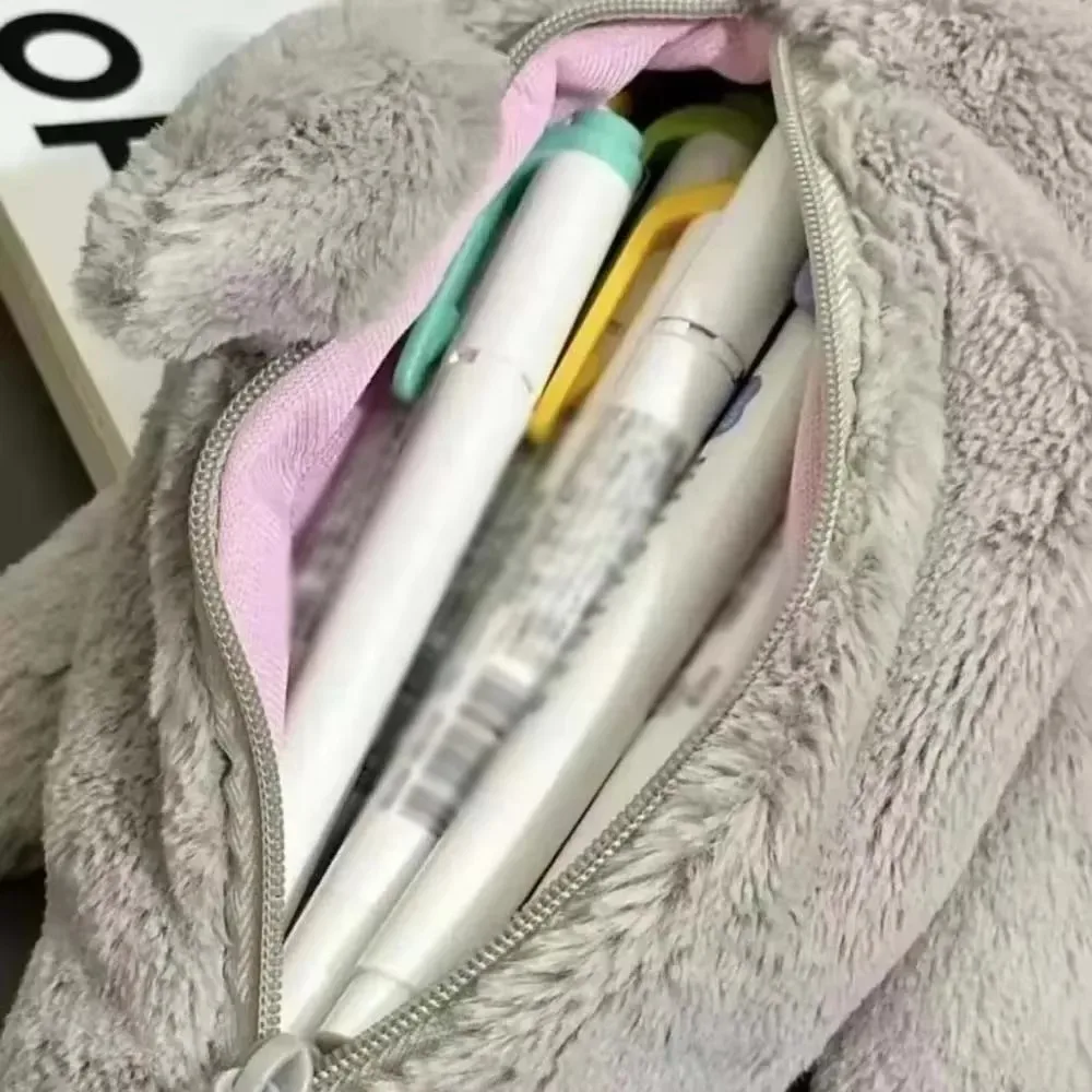 귀여운 봉제 상어 필통 학생용 문구 학교 용품 카와이 신학기 수납 가방 펜 가방 문구류