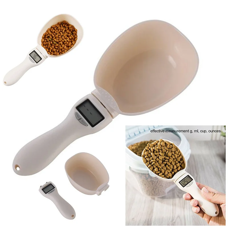 Pet Food Scale LCD Electronic Precision Weighing Tool Dog Cat Feeding Food Measuring Spoon Digital Display Kitchen Scale smoothing multi function pet scale electronic digital baby infant pet bathroom weighing scale white