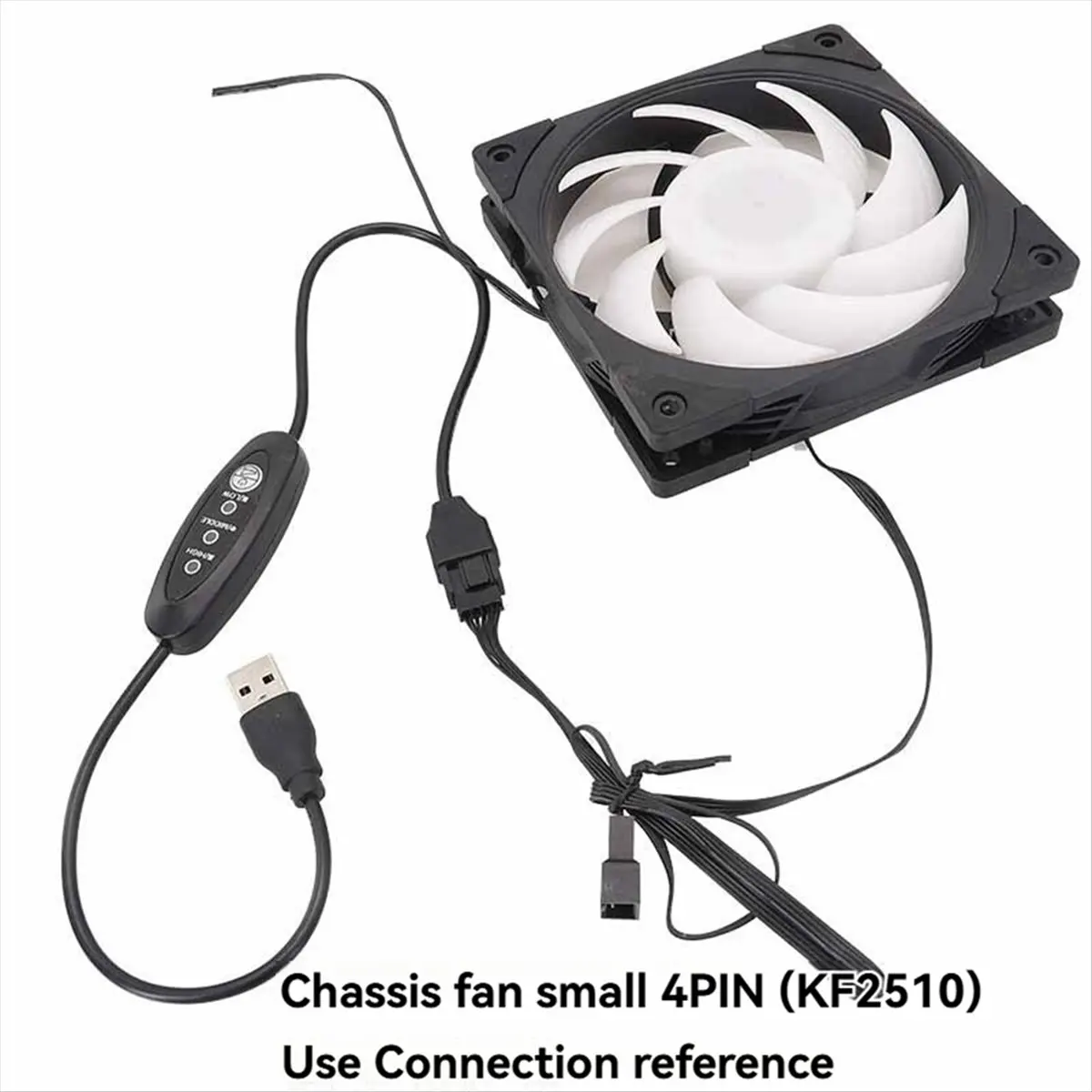ABAN USB 5V-12V 부스트 팬 케이블, 조절 가능한 USB-4핀 팬 케이..