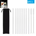 8Pcs Straight Black