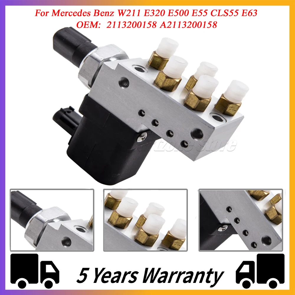 

For Mercedes Benz W211 E320 E500 E55 CLS55 E63 Air Suspension Compressor Valve Block Control Unit 2113200158 A2113200158