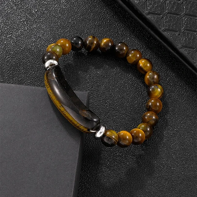 Bracelet perlé coloré poignet boule de bouddha perle bracelet élastique  perlé pour homme 