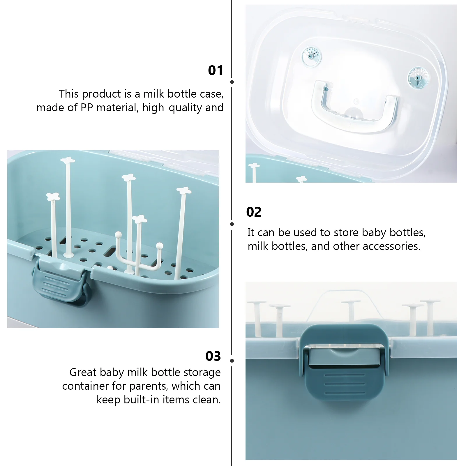 Portable Baby Milk Bottle Container Bottle Case Durable Milk Container Storage Box Travel Drainer Drying Rack Feeding