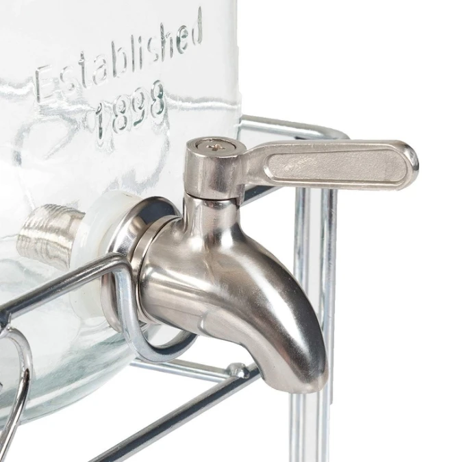 Outdoor glass beverage maker 2 packs, hanging chalkboard and stainless steel faucet, for lemonade, tea, cold water 3