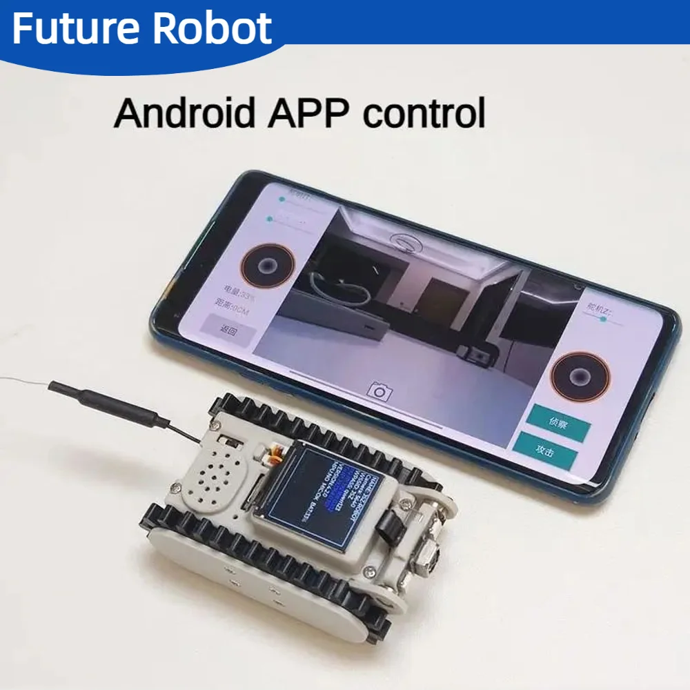 Pipeline Inspection Wireless Video RC Car Track Robot with Camera Maker Teaching ESP32 Scanning Code Networking DIY Program Toys