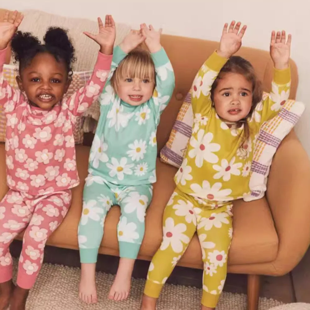 New Spring Children's Clothing Sets Cartoon Boy Sleepwear Long Sleeved Pants Clothes Kids Pajamas Set Baby Girls Pyjamas