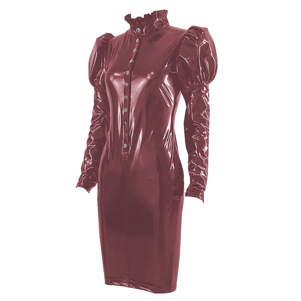chinese dress ladies WEITING Winter New Sleeveless PU Leather Mini Dress For Women Robe  Turtleneck Bodycon Ruched Sexy Short Dress Vestido-Red,S : Amazon.co.uk:  Fashion main image 1