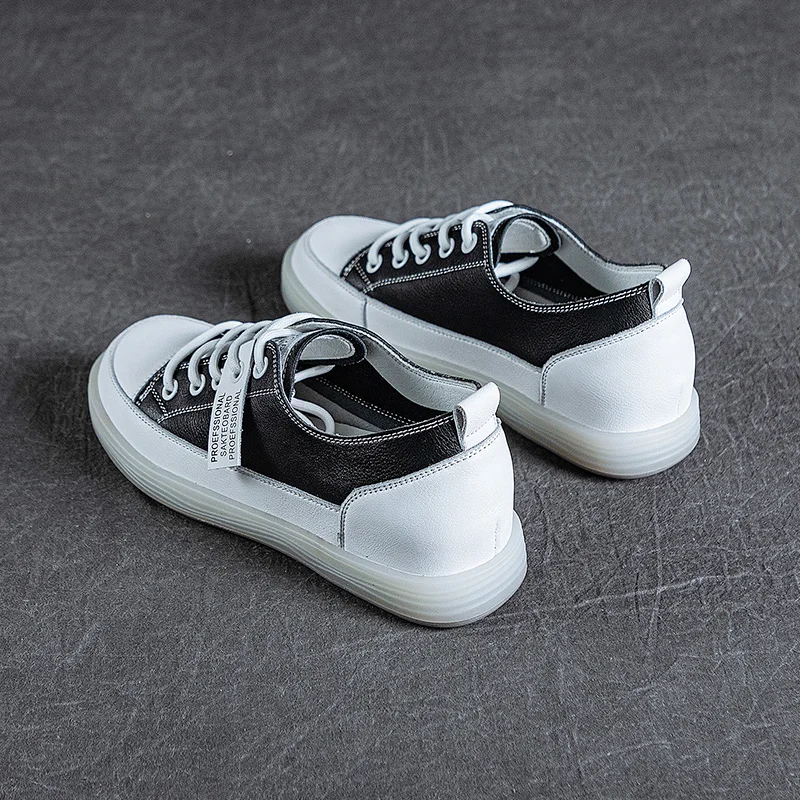 2023 New Spring And Summer Hundred With Leather Single Shoes Female Inside The High Increase Flat Bottom Board Shoes