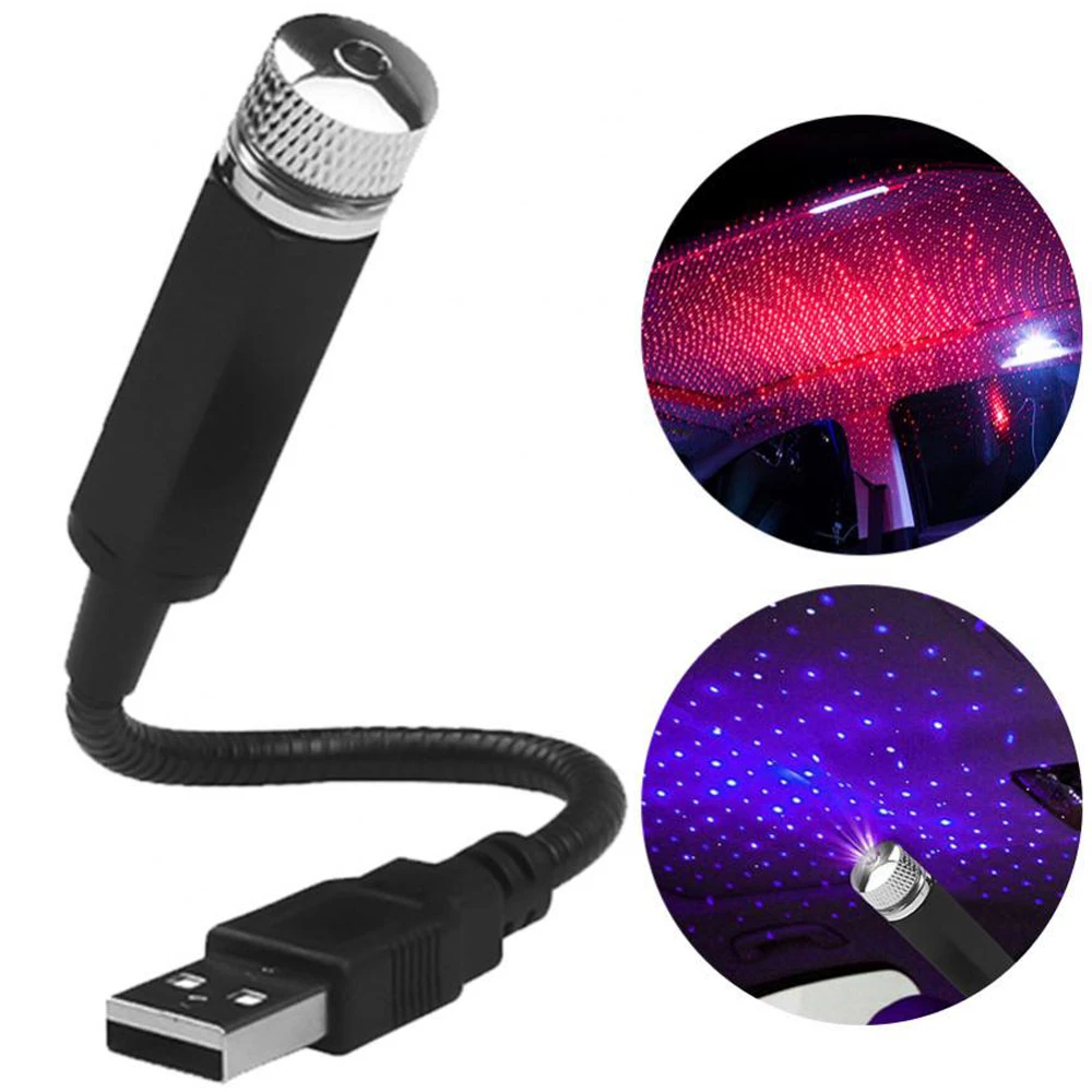 Romantico Led Car Roof Kids Room Star Night Light Projector Galaxy Lamp Usb Room Decoration Regolabile Auto Interior Decor Light