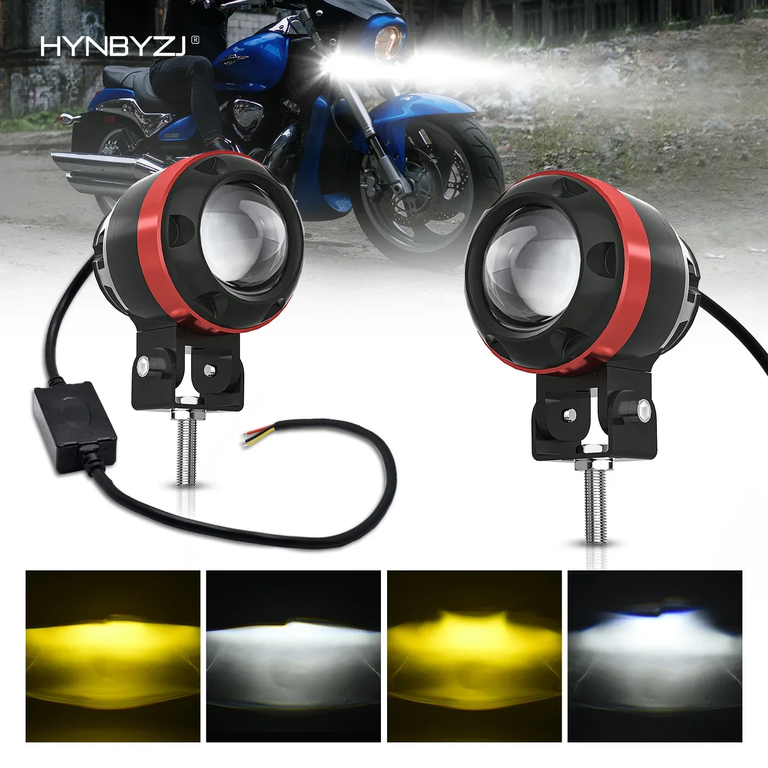 Faro A Led Per Moto Mini Luce Di Guida Faretti Universali A Doppio Colore Per Rimorchio Per Camion Da Moto Accessori Per Moto Fuoristrada