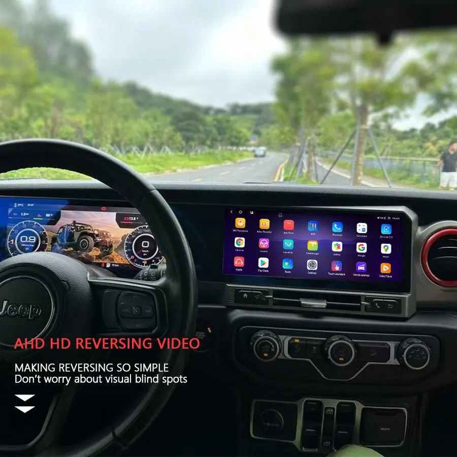 12.3inch+12.3inch Carplay Car Radio For JEEP WRANGLER 2018-2022 LCD Android Dual